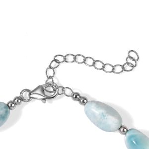 D'Joy Larimar Armband ca. 19 cm + 5 cm Extender  925 Silber Rhodiniert ca. 90,00 ct.