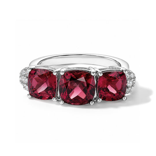 D'Joy AA Rosa Granat Ring 925 Silber Rhodiniert (Größe 18.00)   (10-16 Werktage Lieferzeit) ca. 4,01 ct