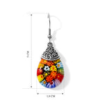 Mehrfarbiges Murano-Stil Glas Ohrringe 316L Edelstahl 30.00 ct