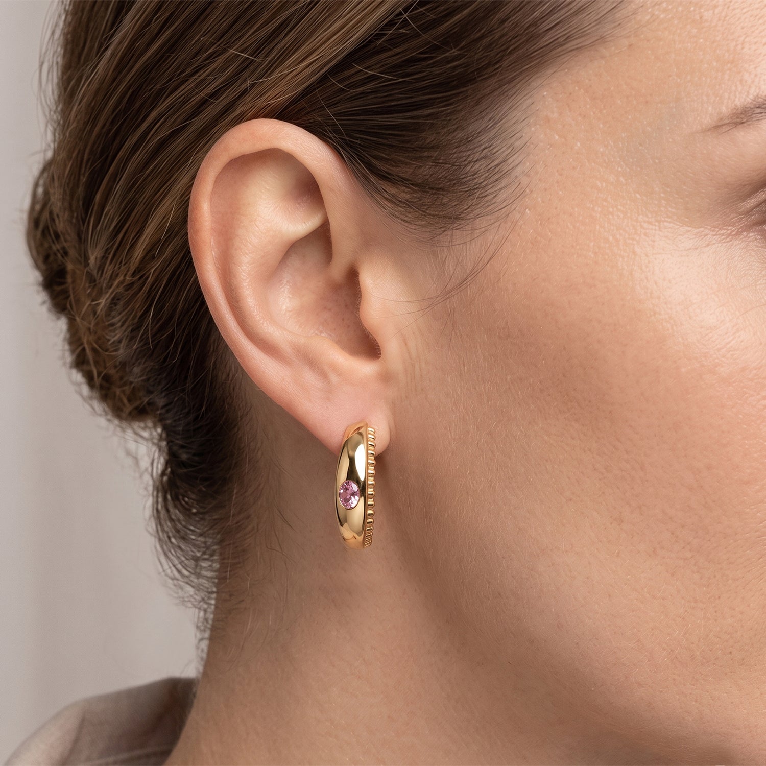 D'Joy AA Blush Turmalin Ohrringe 925 Silber 750 Gelbgold vermeil ca. 0,70 ct.