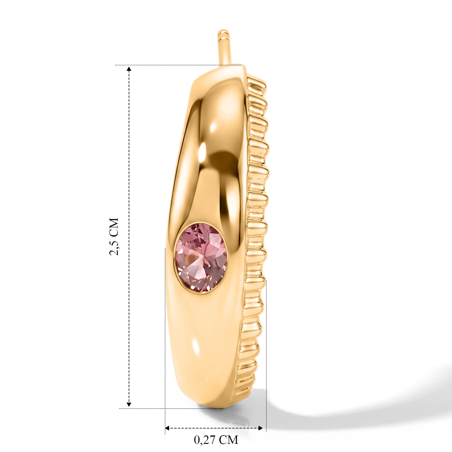 D'Joy AA Blush Turmalin Ohrringe 925 Silber 750 Gelbgold vermeil ca. 0,70 ct.