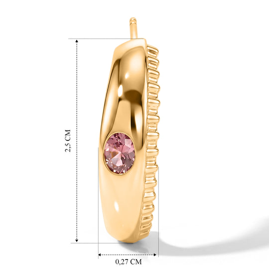 D'Joy AA Blush Turmalin Ohrringe 925 Silber 750 Gelbgold vermeil ca. 0,70 ct.