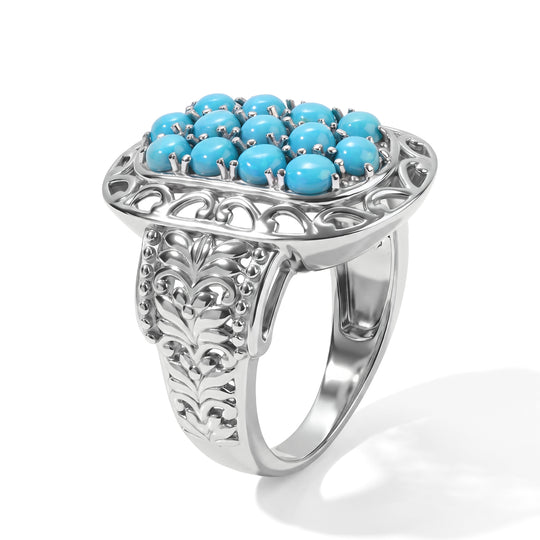 EVER TRUE Sleeping Beauty Türkis Ring 316L Edelstahl (Größe 19.00) ca. 1,46 ct