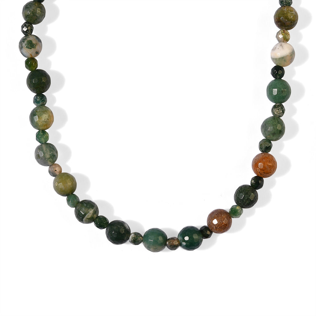 EVER TRUE Moosachat Halskette ca. 45 cm 316L Edelstahl ca. 145.00 ct