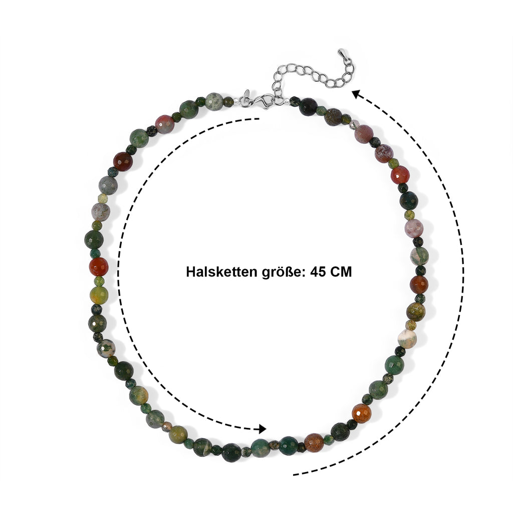 EVER TRUE Moosachat Halskette ca. 45 cm 316L Edelstahl ca. 145.00 ct