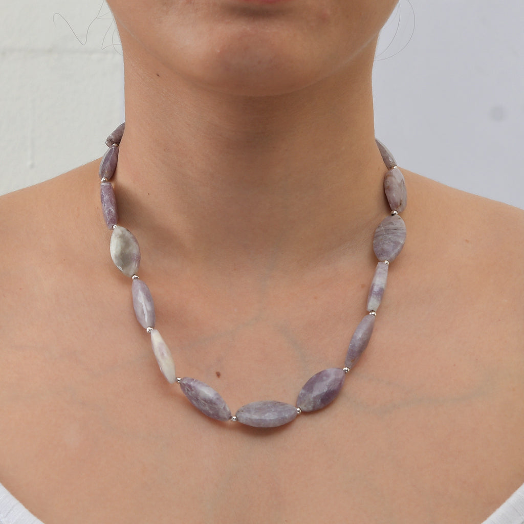 EVER TRUE Lepidolith Halskette ca. 45 cm Nickelfreies Messing Platiniert ca. 245.00 ct