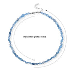 Aquamarin Halskette ca. 45 cm + 5 cm Extender 316L Edelstahl ca. 70,00 ct.