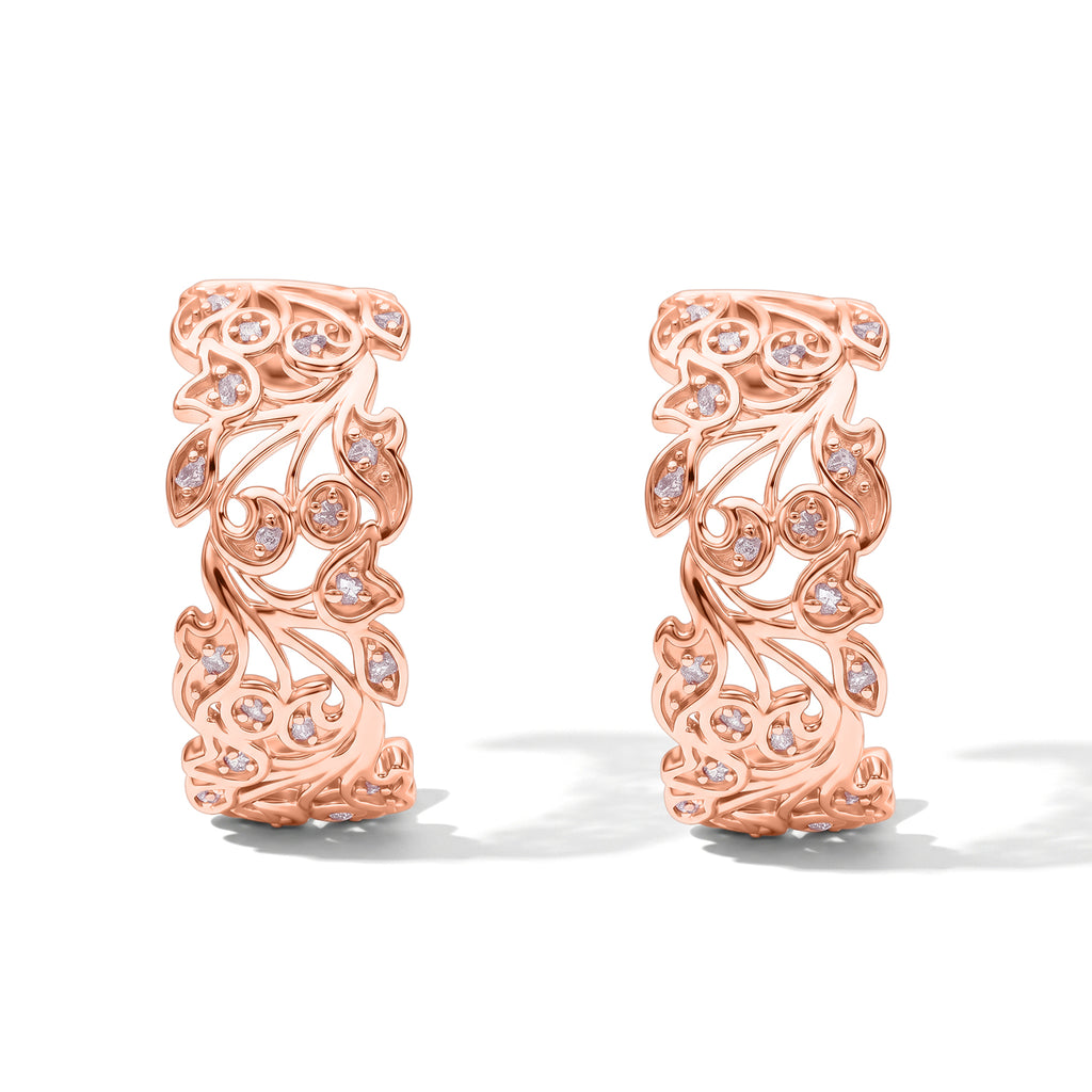 D'Joy Rosa Diamant Ohrringe 925 Silber 750 Roségold vermeil (10-15 Werktage Lieferzeit) ca. 0,24 ct.