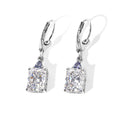 D'Joy Moissanit, Tansanit Ohrringe 925 Silber Rhodiniert ca. 5,02 ct.