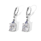 D'Joy Moissanit, Tansanit Ohrringe 925 Silber Rhodiniert ca. 5,02 ct.