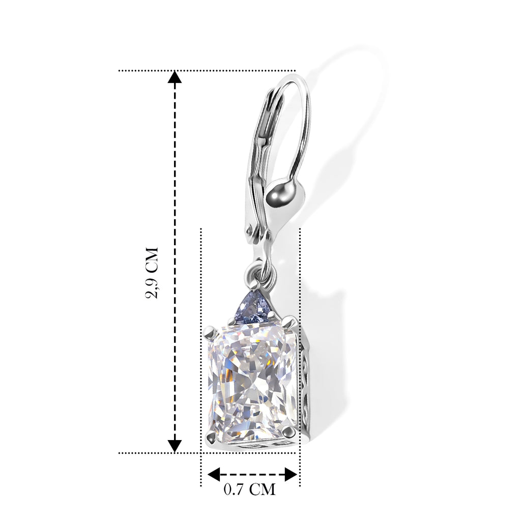 D'Joy Moissanit, Tansanit Ohrringe 925 Silber Rhodiniert ca. 5,02 ct.