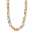 D'Joy AA Natürlicher, äthiopischer Welo Opal Halskette ca. 50 cm 925 Silber 750 Gelbgold vermeil ca. 19,40 ct.