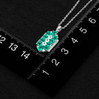 AAA Kagem Sambischer Smaragd und Zirkon Anhänger mit kette, 925 Silber rhodiniert ca. 1,89 ct