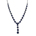 Masoala Saphir-Halskette, 45 cm, 925 Silber platiniert, 24,01 ct.