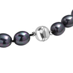 Pfaufarbene Oval Muschelkernperle 50cm Halskette und flexibles Armband
