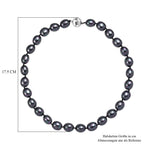 Pfaufarbene Oval Muschelkernperle 50cm Halskette und flexibles Armband
