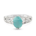 Grandidierit und Zirkon Ring 925 Silber platiniert (Größe 16.00) ca. 2,75 ct