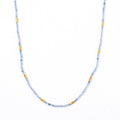 Hämatit und Aquamarin 50+5cm Edelstahl Halskette - 45 ct.