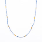 Hämatit und Aquamarin 50+5cm Edelstahl Halskette - 45 ct.