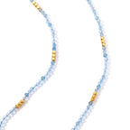Hämatit und Aquamarin 50+5cm Edelstahl Halskette - 45 ct.