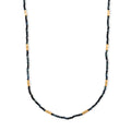 Hämatit und Lagunen Turmalin 50+5cm Edelstahl Halskette - 45 ct.