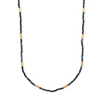 Hämatit und Lagunen Turmalin 50+5cm Edelstahl Halskette - 45 ct.