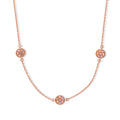 D'Joy Natürlicher Rosa Diamant (roh) Halskette ca. 45 cm  + 5 cm Extender 925 Silber 750 Roségold vermeil ca. 0.70 ct