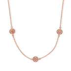 D'Joy Natürlicher Rosa Diamant (roh) Halskette ca. 45 cm  + 5 cm Extender 925 Silber 750 Roségold vermeil ca. 0.70 ct