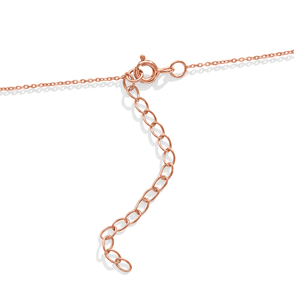 D'Joy Natürlicher Rosa Diamant (roh) Halskette ca. 45 cm  + 5 cm Extender 925 Silber 750 Roségold vermeil ca. 0.70 ct