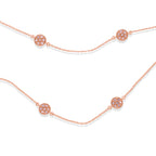D'Joy Natürlicher Rosa Diamant (roh) Halskette ca. 45 cm  + 5 cm Extender 925 Silber 750 Roségold vermeil ca. 0.70 ct