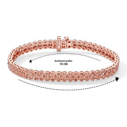 D'Joy Rosa Diamant 19cm Armband, 925 Silber 750 Roségold Vermeil - 1,13 ct.