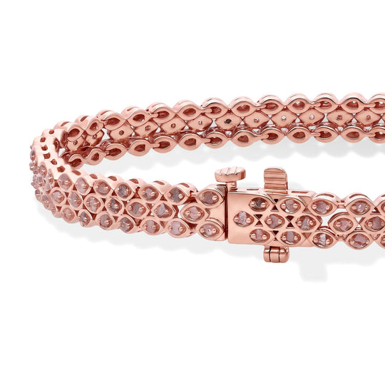 D'Joy Rosa Diamant 19cm Armband, 925 Silber 750 Roségold Vermeil - 1,13 ct.