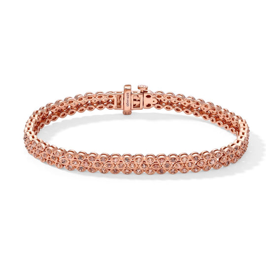 D'Joy Rosa Diamant 19cm Armband, 925 Silber 750 Roségold Vermeil - 1,13 ct.