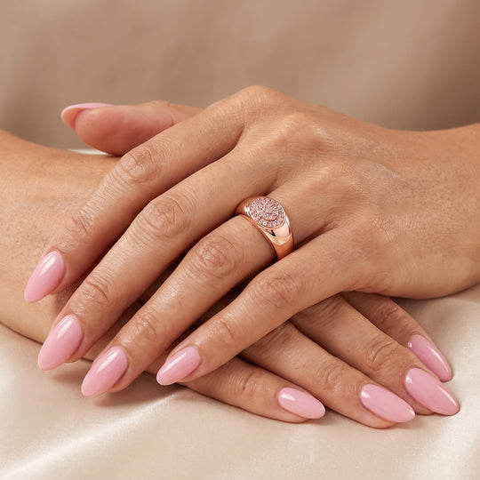D'Joy Rosa Diamant Ring 925 Silber 750 Roségold vermeil (Größe 21.00) (10-15 Werktage Lieferzeit) ca. 0,11 ct