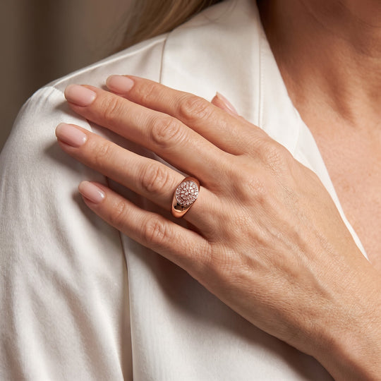 D'Joy Rosa Diamant Ring 925 Silber 750 Roségold vermeil (Größe 21.00) (10-15 Werktage Lieferzeit) ca. 0,11 ct