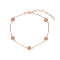 D'Joy Natürlicher Rosa Diamant (roh) Armband ca. 19 cm+ 5 cm Extender 925 Silber 750 Roségold vermeil ca. 0.45 ct