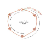 D'Joy Natürlicher Rosa Diamant (roh) Armband ca. 19 cm+ 5 cm Extender 925 Silber 750 Roségold vermeil ca. 0.45 ct