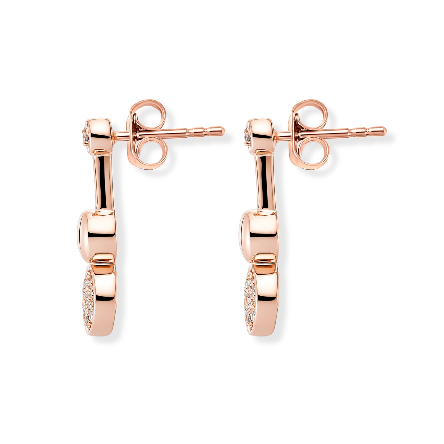 D'Joy Rosa Diamant Ohrringe 925 Silber 750 Roségold vermeil (10-15 Werktage Lieferzeit) ca. 0,11 ct.