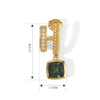 EVER TRUE Alexandrit Quarz Triplette, Weißer Zirkon Ohrringe Reine Bronze ca. 4.03 ct