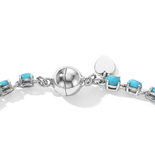 D'Joy Sleeping Beauty Türkis Armband ca. 20 cm 925 Silber Rhodiniert ca. 5,41 ct.