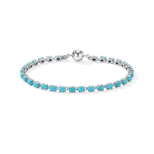 D'Joy Sleeping Beauty Türkis Armband ca. 20 cm 925 Silber Rhodiniert ca. 5,41 ct.