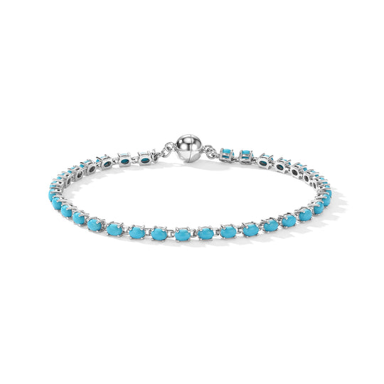 D'Joy Sleeping Beauty Türkis Armband ca. 20 cm 925 Silber Rhodiniert ca. 5,41 ct.