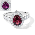 D'Joy AA Farbwechsel Granat, Moissanit Ring 925 Silber Rhodiniert (Größe 18.00)   (10-16 Werktage Lieferzeit) ca. 2,91 ct