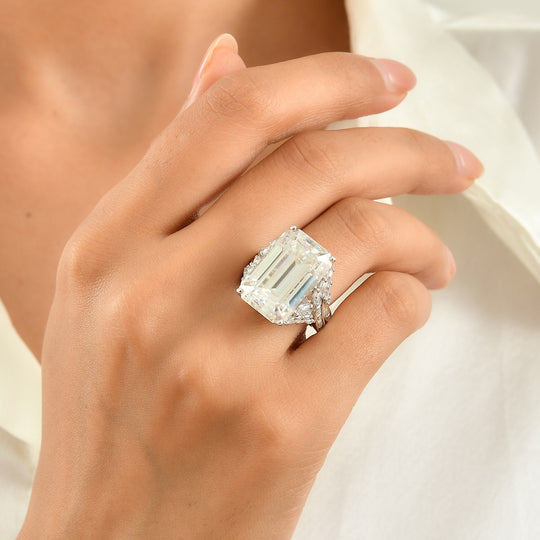D'Joy Moissanit Ring, 925 Silber rhodiniert - 20,78 ct,