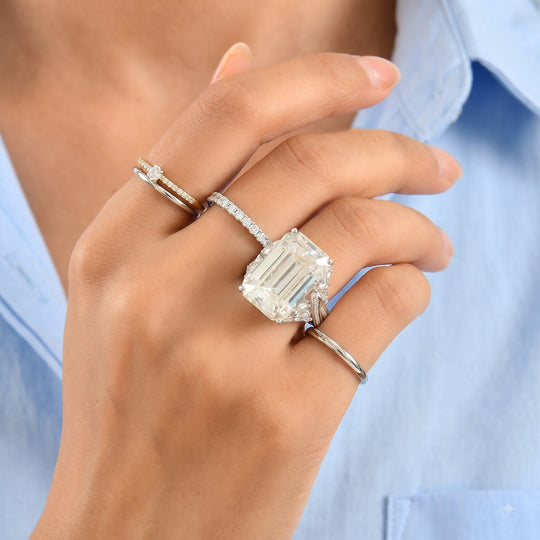 D'Joy Moissanit Ring, 925 Silber rhodiniert - 20,78 ct,