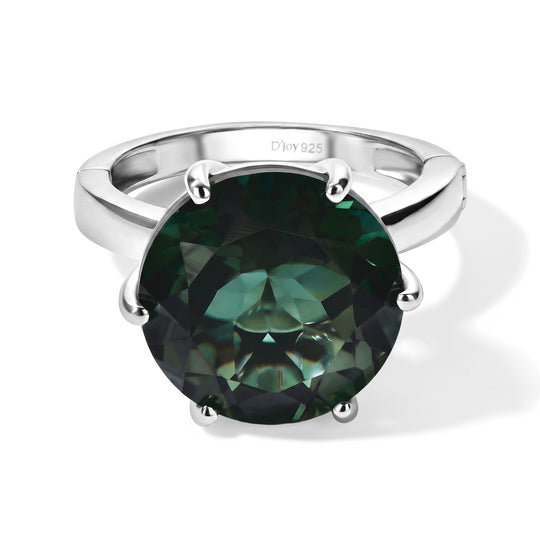 D'Joy Alexandrit Quarz Triplette Ring 925 Silber Rhodiniert (Größe 18.00) ca. 10,16 ct