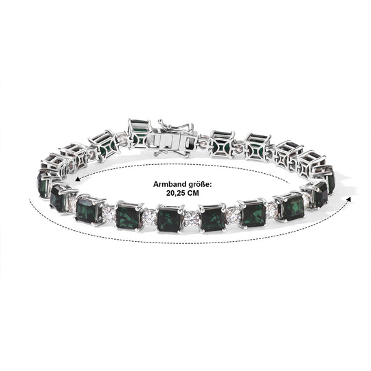 D'Joy Alexandrit Quarz Triplette, Moissanit Armband ca. 20 cm 925 Silber Rhodiniert ca. 29,11 ct.