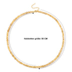 D'Joy Golden strahlen Quarz Halskette ca. 50 cm 925 Silber Vergoldet ca. 90,00 ct.