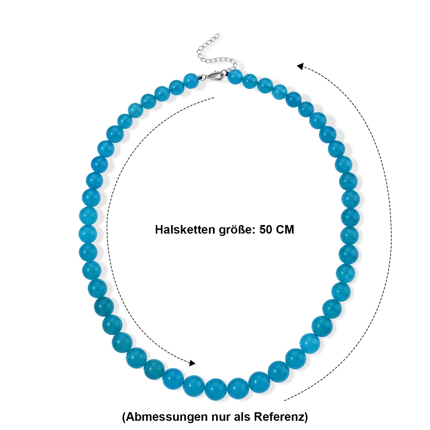 D'Joy AAA Amazonit Halskette ca. 50 cm + 5 cm Extender 925 Silber Rhodiniert ca. 330,00 ct.