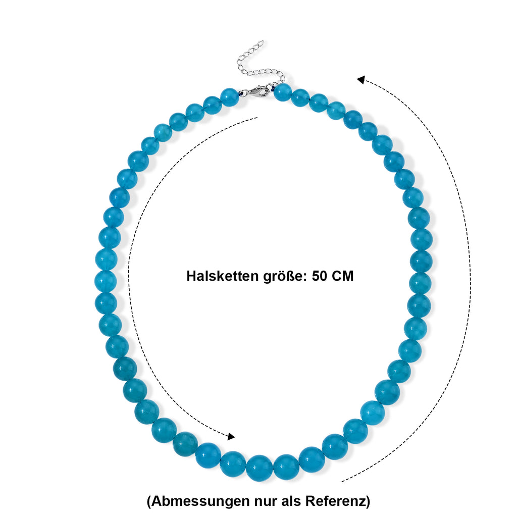 D'Joy AAA Amazonit Halskette ca. 50 cm + 5 cm Extender 925 Silber Rhodiniert ca. 330,00 ct.